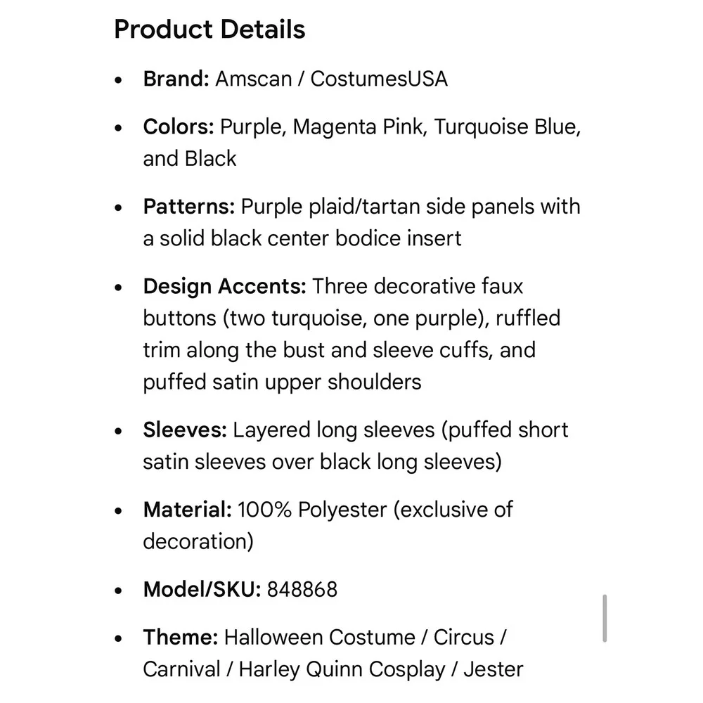 Girls Teen L 12 14 Jester Costume Top Purple Pink Black Halloween Carnival Shirt